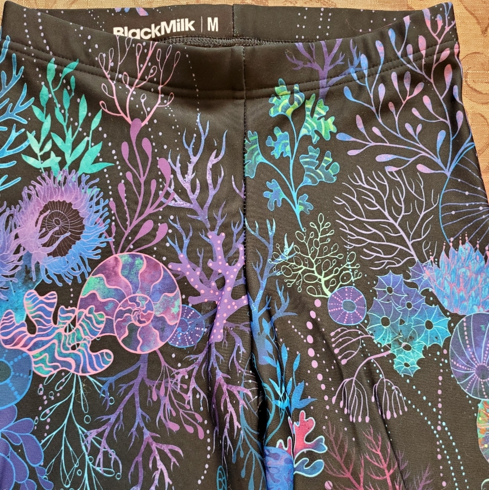 BlackMilk Floral Coral Toasty Fleece Lined Legging